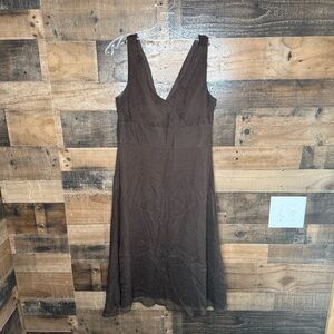 J. Crew Brown Midi Dress Silk